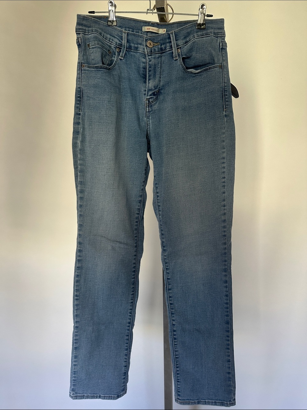 Levi’s 505 women’s Light Blue Straight-Leg Jean sz 8